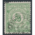 NETHERLANDS - 1884 2G pale green Postbewijszegel, used – NVPH # PW3 NETHERLANDS - 1884 2G pale green Postbewijszegel, used – NVPH # PW3
