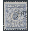NETHERLANDS - 1884 3G blue Postbewijszegel, used – NVPH # PW4 NETHERLANDS - 1884 3G blue Postbewijszegel, used – NVPH # PW4