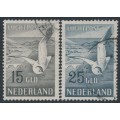 NETHERLANDS - 1951 15G & 25G Seagull Airmail set of 2, used – NVPH # LP12-LP13