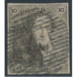 BELGIUM - 1849 10c grey-brown King Leopold I, used – Michel # 1a