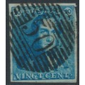 BELGIUM - 1849 20c blue King Leopold I, used – Michel # 2a BELGIUM - 1849 20c blue King Leopold I, used – Michel # 2a