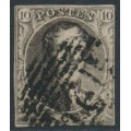 BELGIUM - 1850 10c brown King in medallion, boxed watermark, used – Michel # 3A BELGIUM - 1850 10c brown King in medallion, boxed watermark, used – Michel # 3A