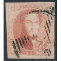 BELGIUM - 1851 40c rose King in medallion, unboxed watermark, used – Michel # 5By BELGIUM - 1851 40c rose King in medallion, unboxed watermark, used – Michel # 5By