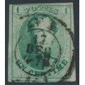 BELGIUM - 1861 1c green King in large medallion, used – Michel # 6II BELGIUM - 1861 1c green King in large medallion, used – Michel # 6II