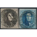 BELGIUM - 1858 10c & 20c King in small medallion, used – Michel # 7I+8I BELGIUM - 1858 10c & 20c King in small medallion, used – Michel # 7I+8I