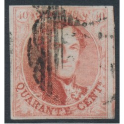 BELGIUM - 1858 40c red King in small medallion, used – Michel # 9I