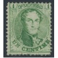 BELGIUM - 1863 1c yellow-green King Leopold I, perf. 12½:12½, used – Michel # 10A BELGIUM - 1863 1c yellow-green King Leopold I, perf. 12½:12½, used – Michel # 10A