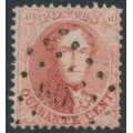 BELGIUM - 1863 40c red King Leopold I, perf. 12½:12½, used – Michel # 13A BELGIUM - 1863 40c red King Leopold I, perf. 12½:12½, used – Michel # 13A