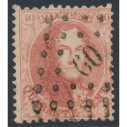 BELGIUM - 1863 40c red King Leopold I, perf. 12½:13½, used – Michel # 13B