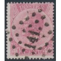 BELGIUM - 1866 40c rose King Leopold I, perf. 15:15, used – Michel # 17D BELGIUM - 1866 40c rose King Leopold I, perf. 15:15, used – Michel # 17D