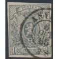 BELGIUM - 1866 1c grey-black Coat of Arms, imperforate, used – Michel # 19