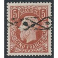 BELGIUM - 1878 5Fr red-brown King Leopold II, used – Michel # 34Ab