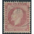 NORWAY - 1856 8Sk pale carmine King Oscar I, with an offset on the back, used – Facit # 5a NORWAY - 1856 8Sk pale carmine King Oscar I, with an offset on the back, used – Facit # 5a