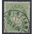 NORWAY - 1884 12øre dull green Posthorn (unshaded, picture height = 21mm), used – Facit # 41 NORWAY - 1884 12øre dull green Posthorn (unshaded, picture height = 21mm), used – Facit # 41