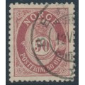NORWAY - 1897 50øre carmine-brown Posthorn, perf. 13½:12½, used – Facit # 72 NORWAY - 1897 50øre carmine-brown Posthorn, perf. 13½:12½, used – Facit # 72