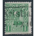 NORWAY - 1909 1Kr green King Haakon VII (picture size = 17mm x 21mm), used – Facit # 93 NORWAY - 1909 1Kr green King Haakon VII (picture size = 17mm x 21mm), used – Facit # 93