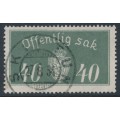 NORWAY - 1933 40øre grey Large Official, used – Facit # TJ17 NORWAY - 1933 40øre grey Large Official, used – Facit # TJ17