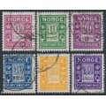NORWAY - 1921 4øre to 200øre Postage Dues (å betale) set of 6, used – Facit # L13-L18 NORWAY - 1921 4øre to 200øre Postage Dues (å betale) set of 6, used – Facit # L13-L18