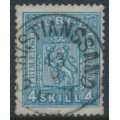 NORWAY - 1868 4Skilling blue Coat of Arms on thin paper, used – Facit # 14b NORWAY - 1868 4Skilling blue Coat of Arms on thin paper, used – Facit # 14b