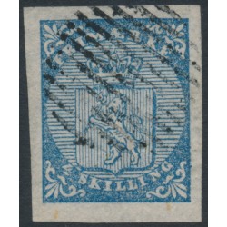 NORWAY - 1855 4 Skilling blue Lion Coat of Arms, used – Facit # 1