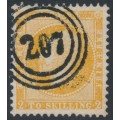 NORWAY - 1857 2Sk orange King Oscar I, used – Facit # 2a NORWAY - 1857 2Sk orange King Oscar I, used – Facit # 2a