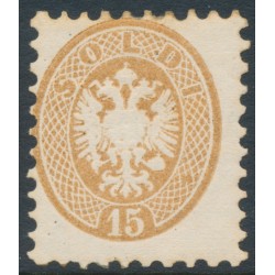 AUSTRIA - 1864 15So brown Arms, perf. 9½, Lombardy-Venice, MH – Michel # 23