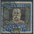 AUSTRIA - 1908 10Kr Emperor Franz Josef Jubilee on white paper, used – Michel # 156w