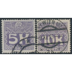 AUSTRIA - 1911 5Kr & 10Kr violet Postage Dues, used – Michel # P45-P46