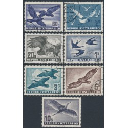 AUSTRIA - 1950 60g to 20S Birds set of 7, used – Michel # 955-956, 968, 984-987