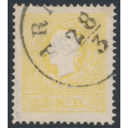 AUSTRIA - 1858 2Kr yellow Emperor Franz Joseph (type II), used – Michel # 10IIa