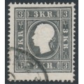 AUSTRIA - 1858 3Kr black Emperor Franz Joseph (type Ic), used – Michel # 11Ic