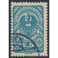 AUSTRIA - 1919 25H pale blue Coat of Arms, used – Michel # 265d