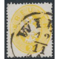 AUSTRIA - 1863 2Kr yellow Double-Headed Eagle, perf. 14, used – Michel # 24a
