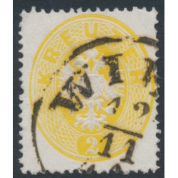 AUSTRIA - 1863 2Kr yellow Double-Headed Eagle, perf. 14, used – Michel # 24a