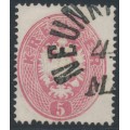 AUSTRIA - 1863 5Kr rose Double-Headed Eagle, perf. 14, used – Michel # 26a