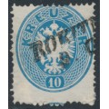 AUSTRIA - 1863 10Kr pale blue Double-Headed Eagle, perf. 14, used – Michel # 27a