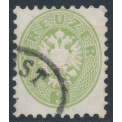 AUSTRIA - 1863 3Kr pale green Double-Headed Eagle, perf. 9½, used – Michel # 31a