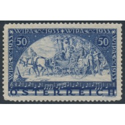 AUSTRIA - 1933 50g+50g blue WIPA philatelic exhibition, plain paper, MNH – Michel # 555A