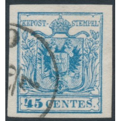 AUSTRIA - 1854 45c blue Arms, Lombardy-Venice, used – Michel # 5Y