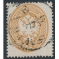 AUSTRIA - 1863 15So brown Arms, Lombardy-Venice, Levant cancel – Michel # V18