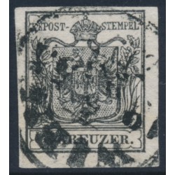 AUSTRIA - 1850 2Kr black Coat of Arms, type IIIa, used – Michel # 2Xa