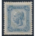 AUSTRIA - 1904 50H blue Emperor, perf. 13:12½, with varnish stipes, MNH – Michel # 116A