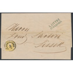 AUSTRIA - 1858 2Kr yellow Emperor (type II), used on cover – Michel # 10IIa