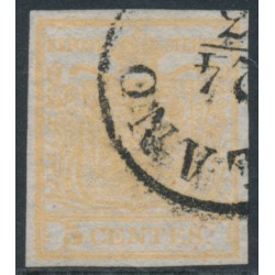 AUSTRIA - 1850 5c orange-ochre Arms, Lombardy-Venice, used – Michel # 1Xa