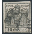 AUSTRIA - 1854 10c grey-black Arms, Lombardy-Venice, used – Michel # 2Yc