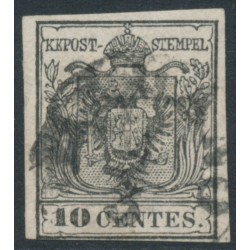 AUSTRIA - 1854 10c grey-black Arms, Lombardy-Venice, used – Michel # 2Yc