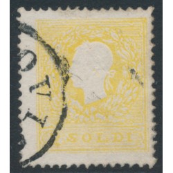 AUSTRIA - 1859 2So yellow Emperor, type II, Lombardy-Venice, used – Michel # 6II