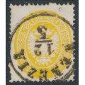 AUSTRIA - 1863 2So yellow Arms, perf. 14, Lombardy-Venice, used – Michel # 14
