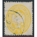 AUSTRIA - 1863 2So yellow Arms, Lombardy-Venice, Levant cancel – Michel # V14