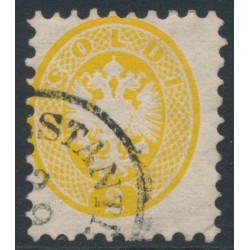 AUSTRIA - 1863 2So yellow Arms, Lombardy-Venice, Levant cancel – Michel # V19